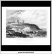 Tynemouth Castle, Northumberland, England. Antique Print, Steel Engraving c. 1846. Discount