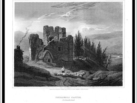 Thirlwall Castle, Northumberland, England. Antique Print, Copper Plate Engraving 1814 Online