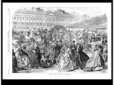 Regent-Street In The Season. Antique Print, Wood Engraving, The Illustrated London News Full Page, April 21st, 1866. Discount