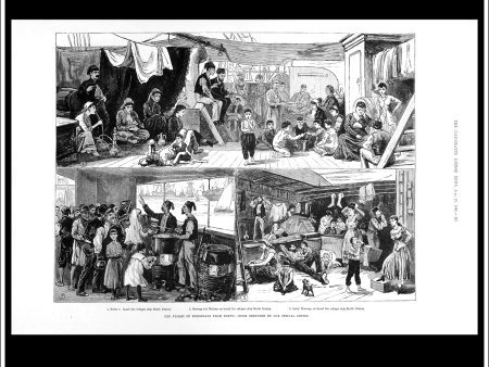 The Flight Of Europeans From Egypt: From Sketches By Our Special Artist. Antique Print, Wood Engraving, The Illustrated London News Full Page, July 29th, 1882. For Cheap