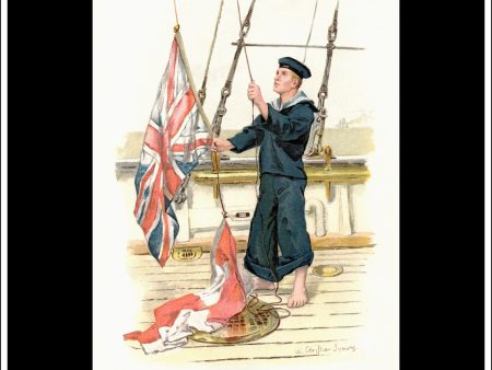 Signalling, Her Majesty s Navy. Antique Print c. 1890. Supply