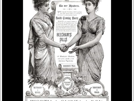 Beecham s Pills. Original Vintage Advert From February 25th, 1888. Online Sale