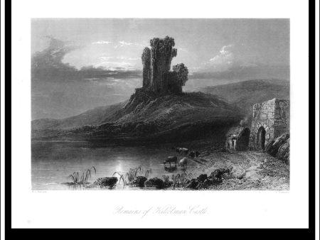 Remains Of Kilcolman Castle, Co. Cork, Ireland. Antique Print, Steel Engraving c. 1840. Online Sale