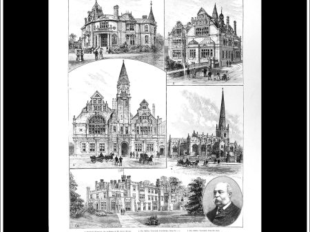 Trowbridge And It s New Jubilee Townhall. Antique Print, Wood Engraving, The Illustrated London News Full Page, June 15th, 1889. Discount