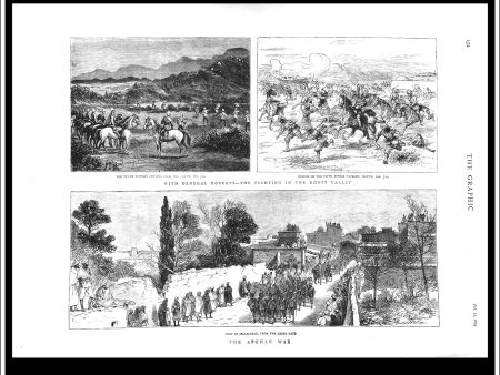 The Afghan War, With General Roberts, The Fighting In The Khost Valley. Antique Print, Wood Engraving, The Graphic Full Page, February 22nd, 1879. Online now