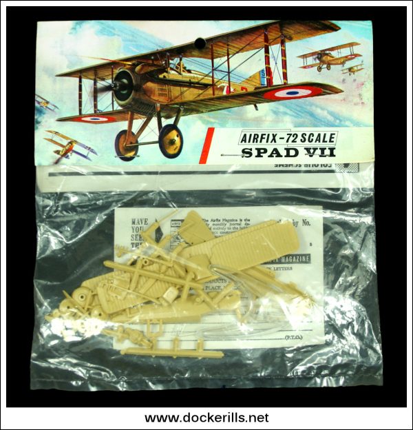 Airfix Spad S.P.A.D. VII 1:72 Scale Kit. Vintage Red Stripe Bag. Supply