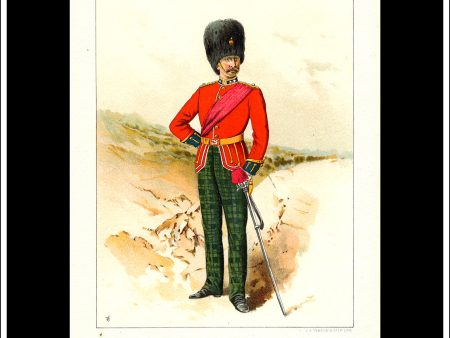 The 21st Royal Scots Fusiliers, Her Majesty s Army. Antique Print c. 1890. Hot on Sale