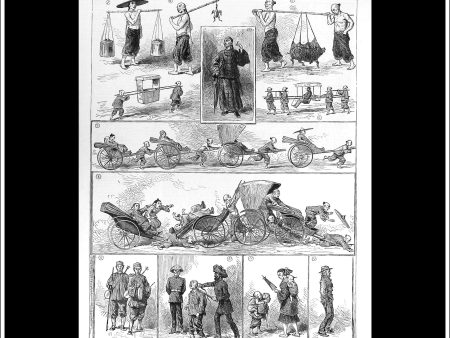 Sketches At Hong Kong. Antique Print, Wood Engraving, The Illustrated London News Full Page, December 30th, 1882. Supply