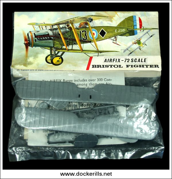 Airfix Bristol Fighter F2B 1:72 Scale Kit. Vintage Red Stripe Bag. Online Hot Sale