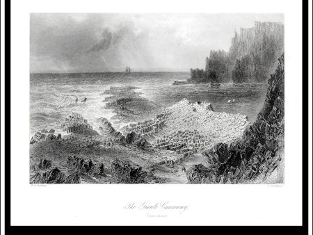 The Giants Causeway, Co. Antrim, Ireland. Antique Print, Steel Engraving c. 1840. Online