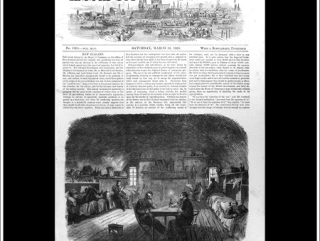 New Zealand    The War In America: Prison In Casemate No. 2, Fort Lafayette, New York Harbour. Antique Print, Wood Engraving, The Illustrated London News Front Page, March 18th, 1865. Cheap