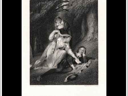 The Poet s Dream, R. Westall R.A., Antique Print, Steel Engraving c. 1870. Online Sale