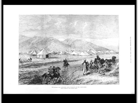 The Afghan War: Advanced Camp At Basawul, On The Cabul River. Antique Print, Wood Engraving, The Illustrated London News Full Page, February 1st, 1879. Online Hot Sale