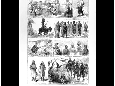 The Afghan War: Sketches On The Route To Quetta And Candahar. Antique Print, Wood Engraving, The Illustrated London News Full Page, February 15th, 1879. Online now