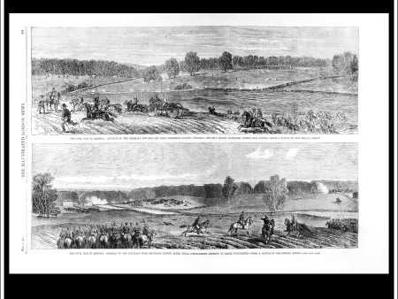 The Civil War In America: Advance Of The Federals Towards Lee Town, Jefferson, Virginia. Antique Print, Wood Engraving, The Illustrated London News Full Page, Jan 3rd, 1863. Fashion