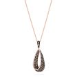 14K Rose Gold Espresso and White Diamond Drop Pendant, 0.86 TCW Online Sale