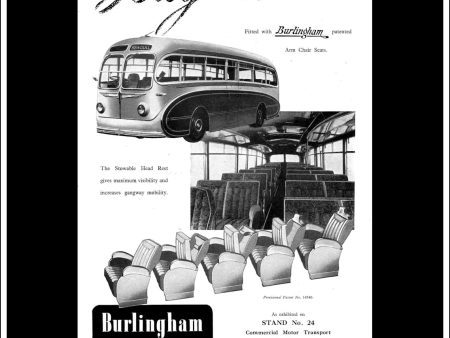 Burlingham Seagull MK.II Coach. Original Vintage Advert From October, 1952. For Discount