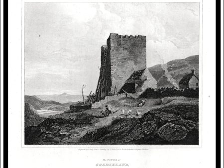 The Tower Of Goldieland, Roxburghshire, Scotland. Antique Print, Copper Plate Engraving 1814 Cheap