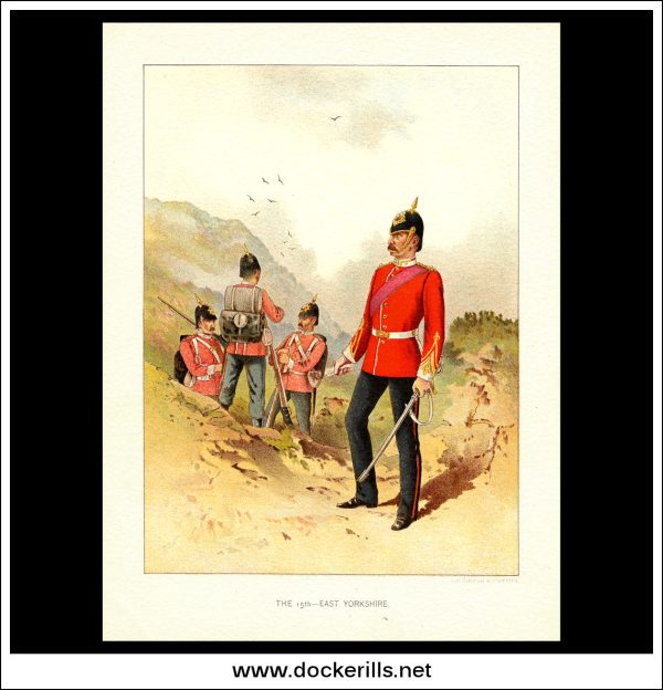 The 15th East Yorkshire, Her Majesty s Army. Antique Print c. 1890. Hot on Sale