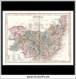 Map Of Suffolk, England. Antique Print, Steel Engraving c. 1846. Online Hot Sale