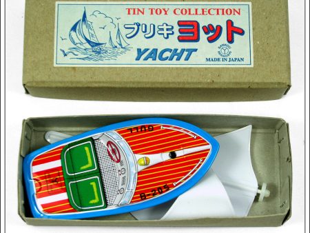 Yacht - Gull B-205. Vintage Tin Plate Novelty Toy, Sanko   Sankou, Japan. Sale