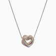 Trio 14K Tri Color Gold Diamond Heart Necklace, 0.40 TCW Cheap