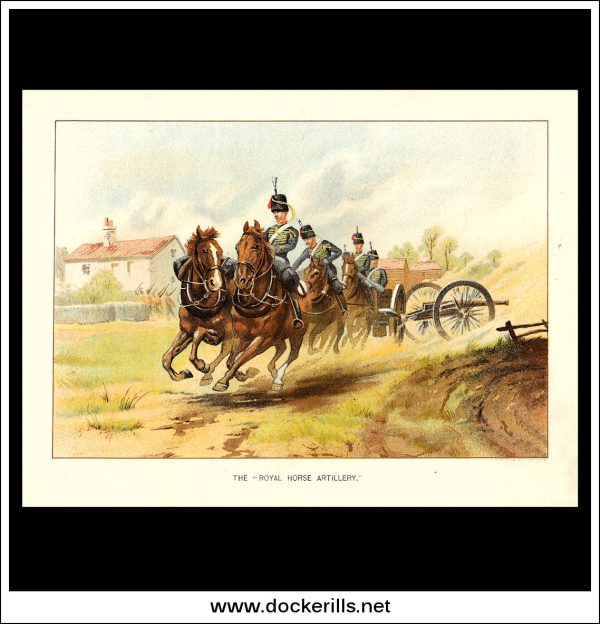 The Royal Horse Artillery, Her Majesty s Army. Antique Print c. 1890. Online