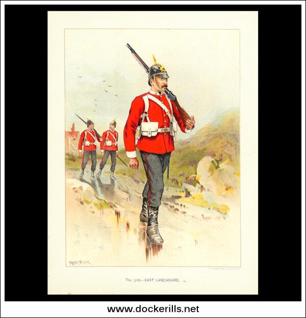 The 30th East Lancashire, Her Majesty s Army. Antique Print c. 1890. Sale