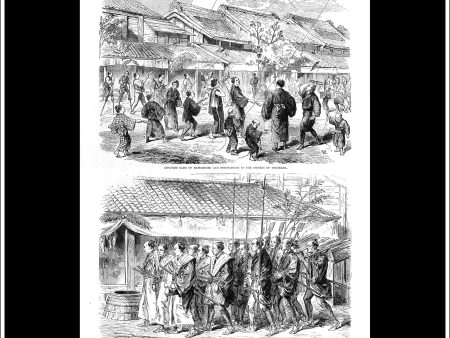 New Years Day In Japan, From Sketches By Our Special Artist. Antique Print, Wood Engraving, The Illustrated London News Full Page, July 15th, 1865. Online now