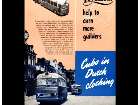 Leyland Tiger Cub Coach Bus. Original Vintage Advert From June, 1955. For Sale