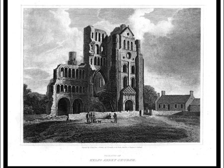 Remains Of Kelso Abbey Church, Roxburghshire, Scotland. Antique Print, Copper Plate Engraving 1814 Sale