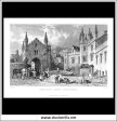 Tavistock Abbey, Devonshire, England. Antique Print, Steel Engraving 1830. on Sale