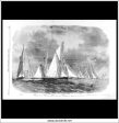 Opening Trip Of The Royal Thames Yacht Club: The Fleet Off Greenhithe. Antique Print, Wood Engraving, The Illustrated London News Full Page, May 25th, 1861. Hot on Sale