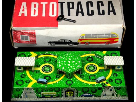 Abtotpacca   Motorway. Vintage Tin Plate Toy. LMZ, Russia, USSR. Sale