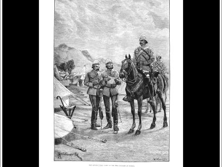 The Afghan War: Camp Of The 10th Hussars At Dakka. Antique Print, Wood Engraving, The Illustrated London News Full Page, February 1st, 1879. Online Hot Sale