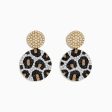 14K Gold Black, Espresso and White Diamond Panther Spot Drop Earrings, 1.57 TCW Discount