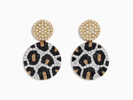 14K Gold Black, Espresso and White Diamond Panther Spot Drop Earrings, 1.57 TCW Discount