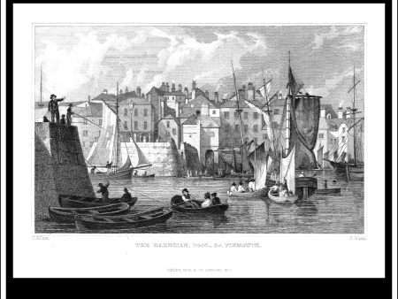 The Barbican, Pool, & C., Devonshire, England. Antique Print, Steel Engraving 1832. Online now