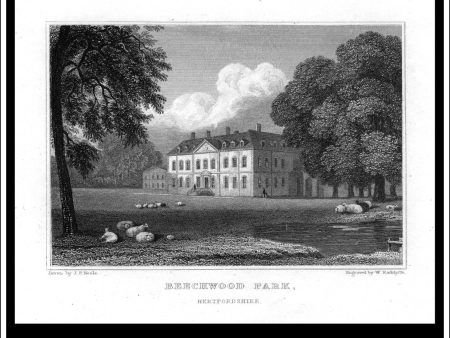 Beechwood Park, Hertfordshire, England. Antique Print, Steel Engraving c. 1830. Supply