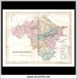 Map Of Radnorshire, Wales. Antique Print, Steel Engraving c. 1846. Hot on Sale