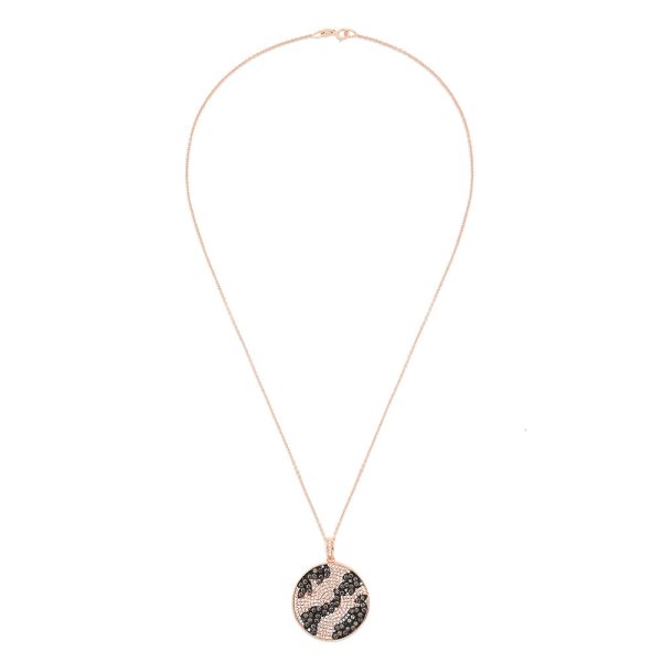 14K Rose Gold Espresso and White Diamond Pendant, 1.65 TCW Online now