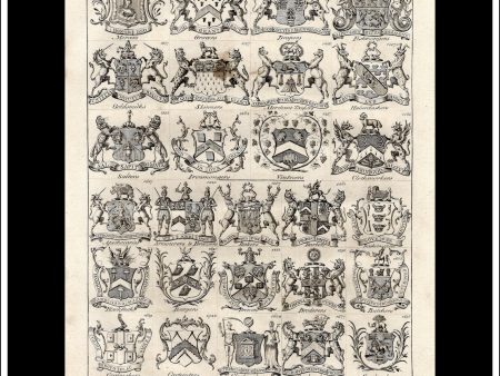 Arms Of The City Companies. Set Of Four Antique Prints, Copper Plate Engravings, 1773. on Sale