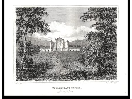 Thirlestane Castle, Berwickshire, Scotland. Antique Print, Copper Plate Engraving 1806. Hot on Sale