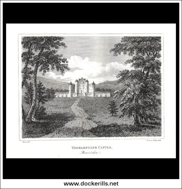 Thirlestane Castle, Berwickshire, Scotland. Antique Print, Copper Plate Engraving 1806. Hot on Sale