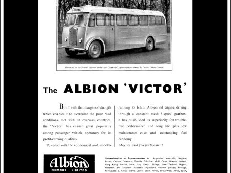 Albion Victor Bus Coach. Original Vintage Advert From June, 1954. Online now