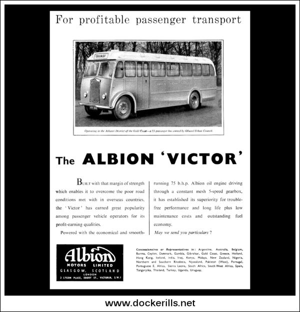 Albion Victor Bus Coach. Original Vintage Advert From June, 1954. Online now