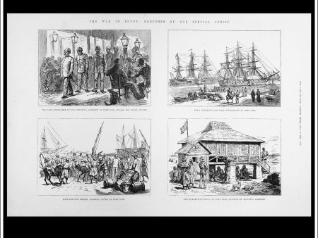 The War In Egypt: Sketches By Our Special Artist. Antique Print, Wood Engraving, The Illustrated London News Full Page, September 2nd, 1882. Online now