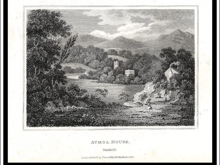 Athol House, Perthshire, Scotland. Antique Print, Copper Plate Engraving 1806. For Sale