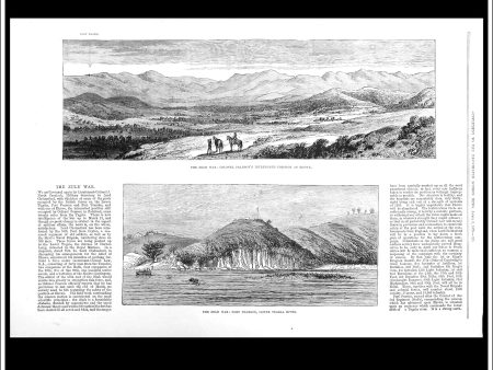 The Zulu War: Colonel Pearson s Intrenched Position At Ekowe. Antique Print, Wood Engraving, The London Illustrated News Full Page, April 5th, 1879. Online Hot Sale