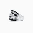 14K White Gold Black and White Diamond Ring, 0.74 TCW For Cheap